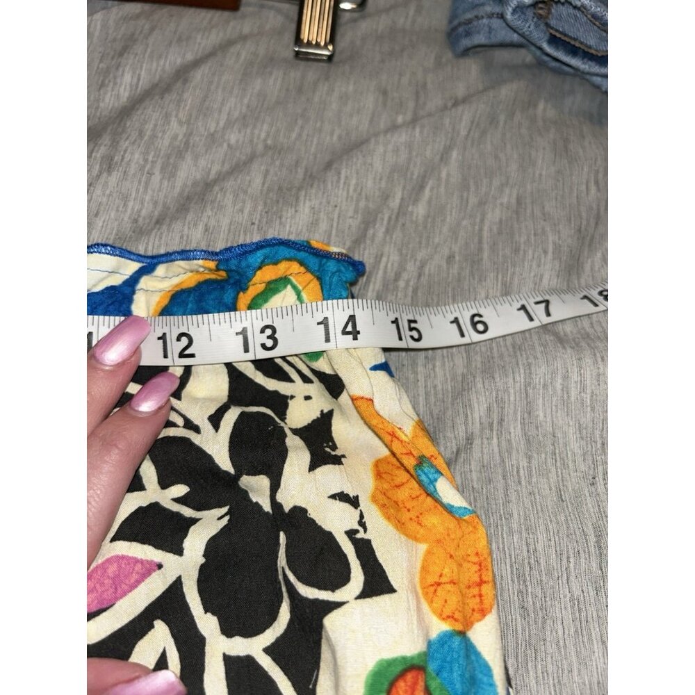 Jams World Vintage Colorful Floral Travel Tropical High Rise Capris Size Large - Picture 7 of 8